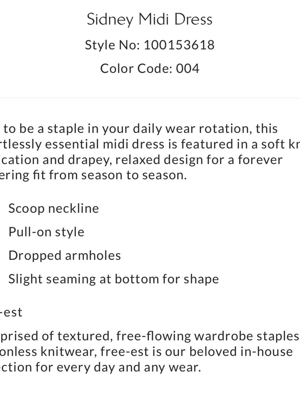 NWT Free People Sidney Midi Dress -S - Picture 4 of 4